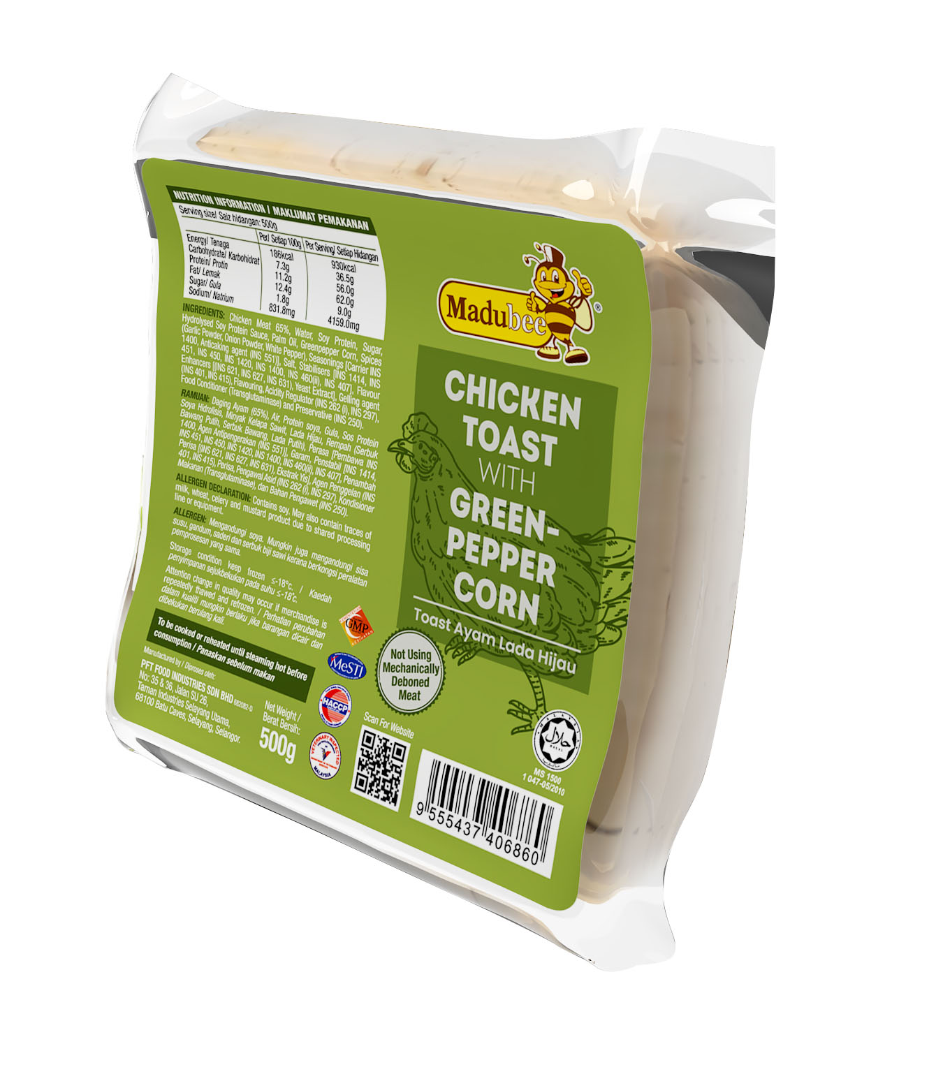 CHICKEN TOAST WITH GREEN PEPPER CORN